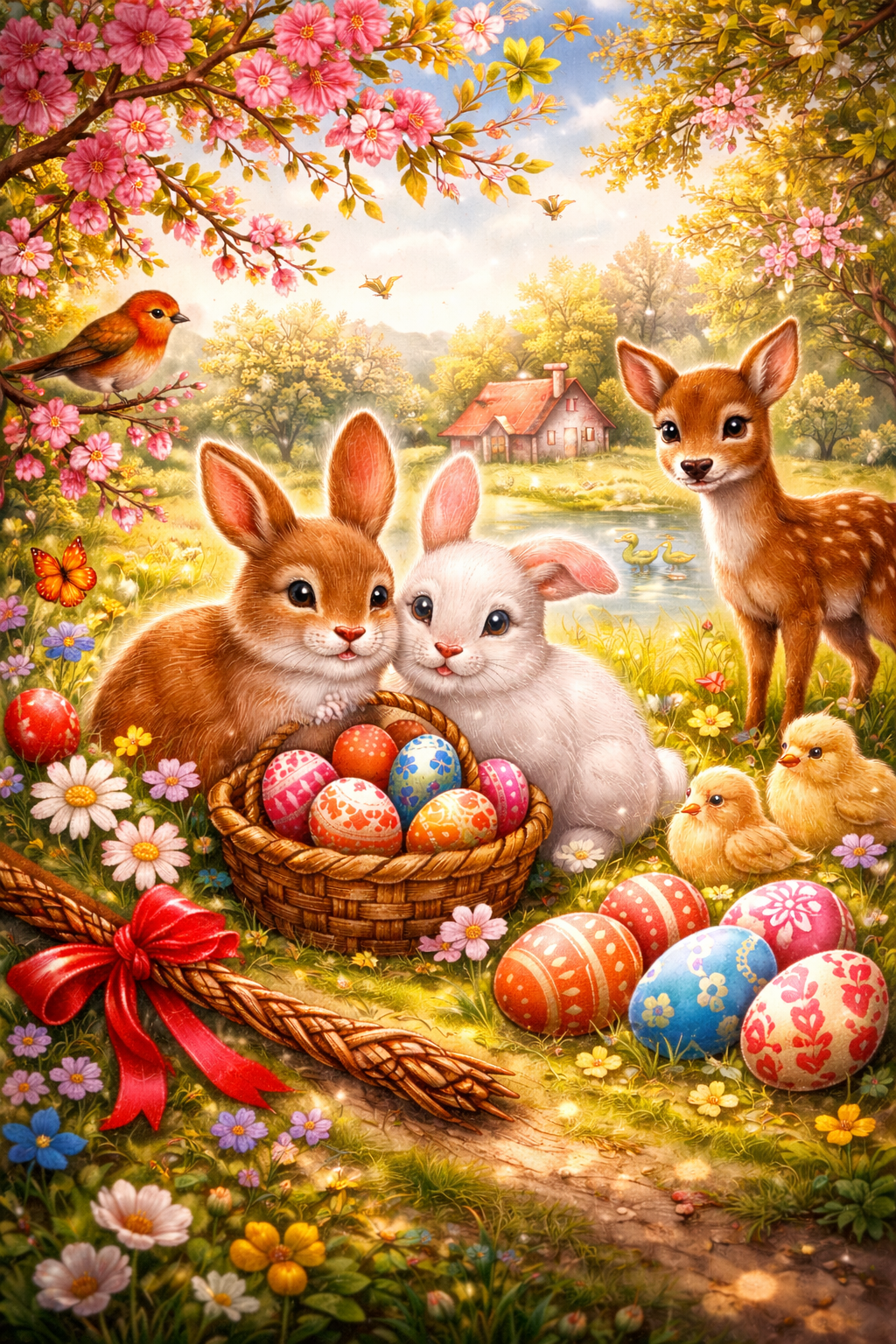 Velikonocni radovanky v jarni louce