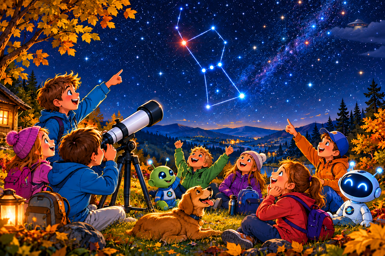 pozorovani nocni oblohy - orion